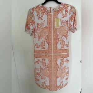 Michael Kors Scarf Print Crew Neck Dress S